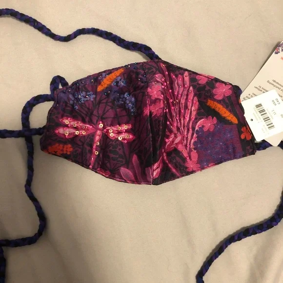 Womens Roopa Pemmaraju Embellished Purple Sequins Mask - Picture 2 of 5